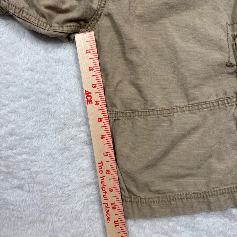 Y2K OP Cargo Shorts Mens‎ 34 Sand Khaki Ripstop Cotton Multi Pocket Street Surf